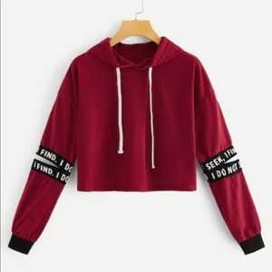 SHEIN Random letter take split sleeve sweatshirt